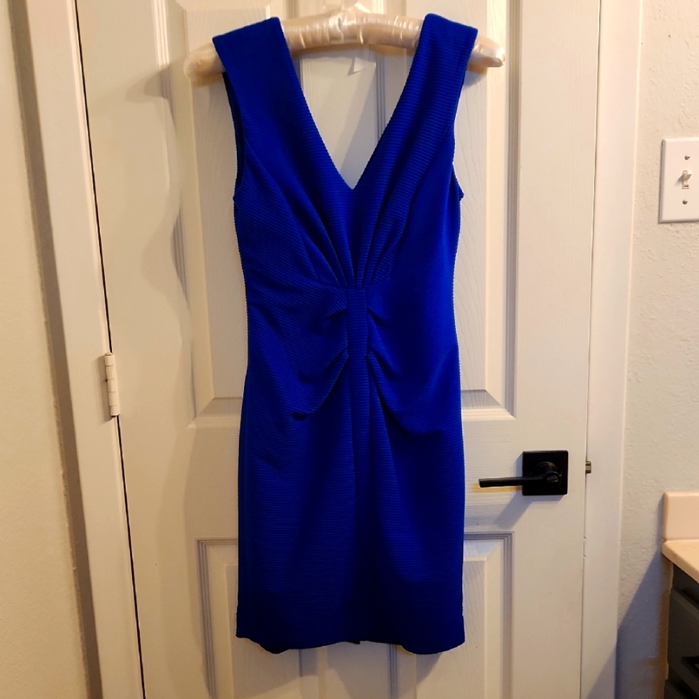 Express Colbalt Blue Sheath Mini Dress V-Neck Sleeveless